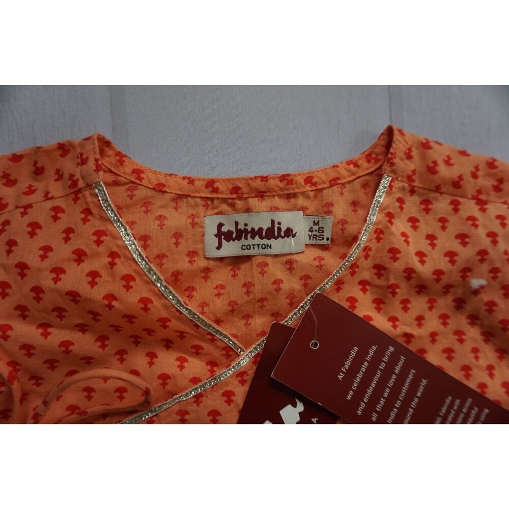 FabIndia Boys Orange/ Red Kurta Set – Size M, NWT - Picture 3 of 7
